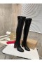 Christian Louboutin Stretchadoxa Botta Alta 70MM ThighBoots Vasikan Nahka Musta
