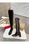 Christian Louboutin Stretchadoxa Botta Alta 70MM ThighBoots Vasikan Nahka Musta