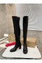 Christian Louboutin Stretchadoxa Botta Alta 70MM ThighBoots Vasikan Nahka Musta