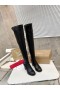 Christian Louboutin Stretchadoxa Botta Alta 70MM ThighBoots Vasikan Nahka Musta