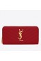 Saint Laurent Monogrammi Zip Noin Lompakko Punainen Martioitu Nahka