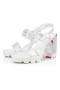 Christian Louboutin 100 mm Bianco/Lin Bianco/Nikkeli PVC Sandaali