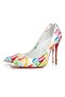 Christian Louboutin Pumput Kate 100 mm Valkoinen-multi/lin Bianco Ohukainen Satiini