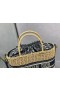 Dior Lady Dior Käsilaukku 30Cm Luonnon Paju Sininen Dior Vino Jacquard