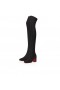 Christian Louboutin Beyonstage Botta 70mm ThightBoots Mesh Ja Vasikan Nahka Musta CL Kengät