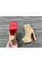 Christian Louboutin Loo Booty 130 Mm Saappaat Veau Velours Hiekkaa