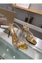 Christian Louboutin Rosalie Strass 100 Mm Sandaalit Irisoiva Nahka Ja Strass Kultaa