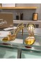 Christian Louboutin Rosalie Strass 100 Mm Sandaalit Irisoiva Nahka Ja Strass Kultaa