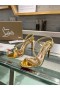 Christian Louboutin Rosalie Strass 100 Mm Sandaalit Irisoiva Nahka Ja Strass Kultaa