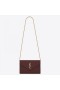 Saint Laurent WOC Monogrammi Lompakko Ketju Bordeaux ' ssa Nahka