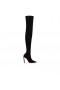 Christian Louboutin Condora Botta Alta 100 Mm ThighBoots Venytetty Veau Velours Musta Christian Louboutin Kengät