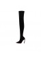 Christian Louboutin Condora Botta Alta 100 Mm ThighBoots Venytetty Veau Velours Musta Christian Louboutin Kengät