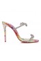Christian Louboutin Vain Kuningatar 100mm Muulit Pvc Ja Vasikka Nahka Kukkivat Print Multicolor CL Kengät