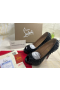 Christian Louboutin Lady Peep Spikes Platform Pumput 150mm Patent Nahka Musta