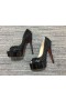 Christian Louboutin Lady Peep Spikes Platform Pumput 150mm Patent Nahka Musta