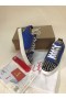 Christian Louboutin Louis Junior Piikki Alhaiset Top Miesten Lenkkarit Nahka ja Veau Velours Sininen