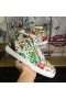 Christian Louboutin Louis Orlato Piikkejä Miesten Lenkkarit Crackled Vasikannahka Hawaii Tulostaa Monivärinen