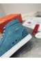 Christian Louboutin Louis Spikes 2 Korkea-top Lenkkarit Mokka Sininen CL Kengät