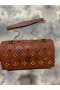 Christian Louboutin Paloma Nahka Koristellut Kytkimen Bag Ruskea Christian Louboutin Laukut