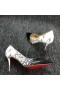 Christian Louboutin Pigalle Follies Pumput Kiiltonahka Degraloubi Painettu Musta Valkoinen