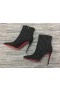 Christian Louboutin Joten Kate Saalis Sulka Saappaat 100mm Strass ja Mokka Musta