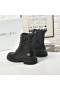 Jimmy Choo Knight Nilkan Square Kantapää Martin Cowhide Pitsi-Up Musta Saappaat