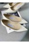 Jimmy Choo Rakkaus Flat Kiiltonahka JC-Tunnus Beige