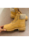 Jimmy Choo Timberland Saappaat Nupukkia Nahka Brodeerattu Logo Kameli Kultaa