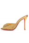 Christian Louboutin Minut Dolly Strass Pumput 100 mm Mokka Strassi Koristellut Kultaa