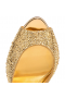 Christian Louboutin Minut Dolly Strass Pumput 100 mm Mokka Strassi Koristellut Kultaa
