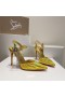 Christian Louboutin Goldina Sade 100mm Pumput Crystal Koristellut Patentti-Kultaa