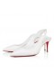 Christian Louboutin Kuuma Poikasen Rintareppu 70mm Rintareppu Takaisin Pumput Nappa Nahka Christian Louboutin Kengät Bianco