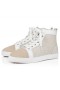 Christian Louboutin Louis High-Top Lenkkarit Veau Velours Damier Kangas Ja Vasikka Nahka-Luonnollinen