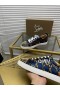 Christian Louboutin Louis Junior Spikes Tennarit Satiini Käärme-link Blue