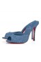 Christian Louboutin Minut Dolly Luumu Strass 100 Mm Muulit Denim Ja Strass