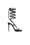 Christian Louboutin Sekmeta Alta 120mm Platform Sandaalit Värikkäiden Nappa Nahka Musta