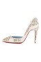 Christian Louboutin Pumput Brodirize 100mm Versio Norsunluun Satiini