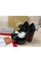 Christian Louboutin Pumput Movide Jane 130 mm, Musta/lin Musta Patentti