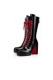 Christian Louboutin Korkea Boot Vaiheessa Pitsi 110 mm Musta Nahka