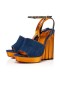 Christian Louboutin Kiila Mira Colunata 120 mm Denim/lin Saba Gold/saba Gd Onnistun