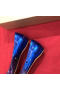Christian Louboutin Degraspike Flats Spikes Patent Kid Leather Blue Purple