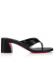 Christian Louboutin Janetonga Thong Mules 55mm Nappa Leather Black