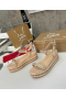 Christian Louboutin Pyraclou 60 mm Espadrilles Leather With Strass Nude