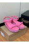 Christian Louboutin Pyraclou 60 mm Espadrilles Patent Calf Leather Pink