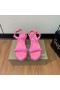 Christian Louboutin Pyraclou 60 mm Espadrilles Patent Calf Leather Pink