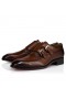 Christian Louboutin Sartok Buckle Shoes Patinated Calf Leather Havane