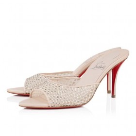 Christian Louboutin Apostropha Muuli Mesh Strass 80 Mm Muulit Leche