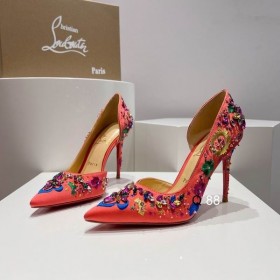 Christian Louboutin Brodiriza Koristellut D ' orsay Pumput 100mm Satin Monivärinen