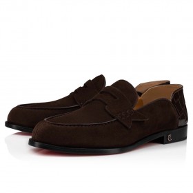 Christian Louboutin Penny Ei Takaisin Tyhjäntoimittaja Calfskin Nahka Tumma Ruskea