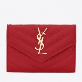 Saint Laurent Pieni Kirjekuori Lompakko Punainen Nahka Saint Laurent Lompakot